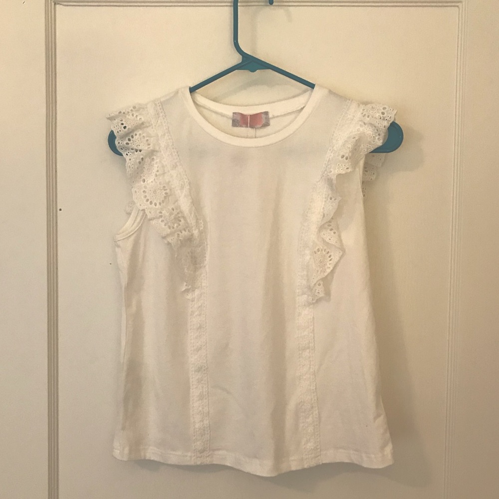 White Ruffle Top